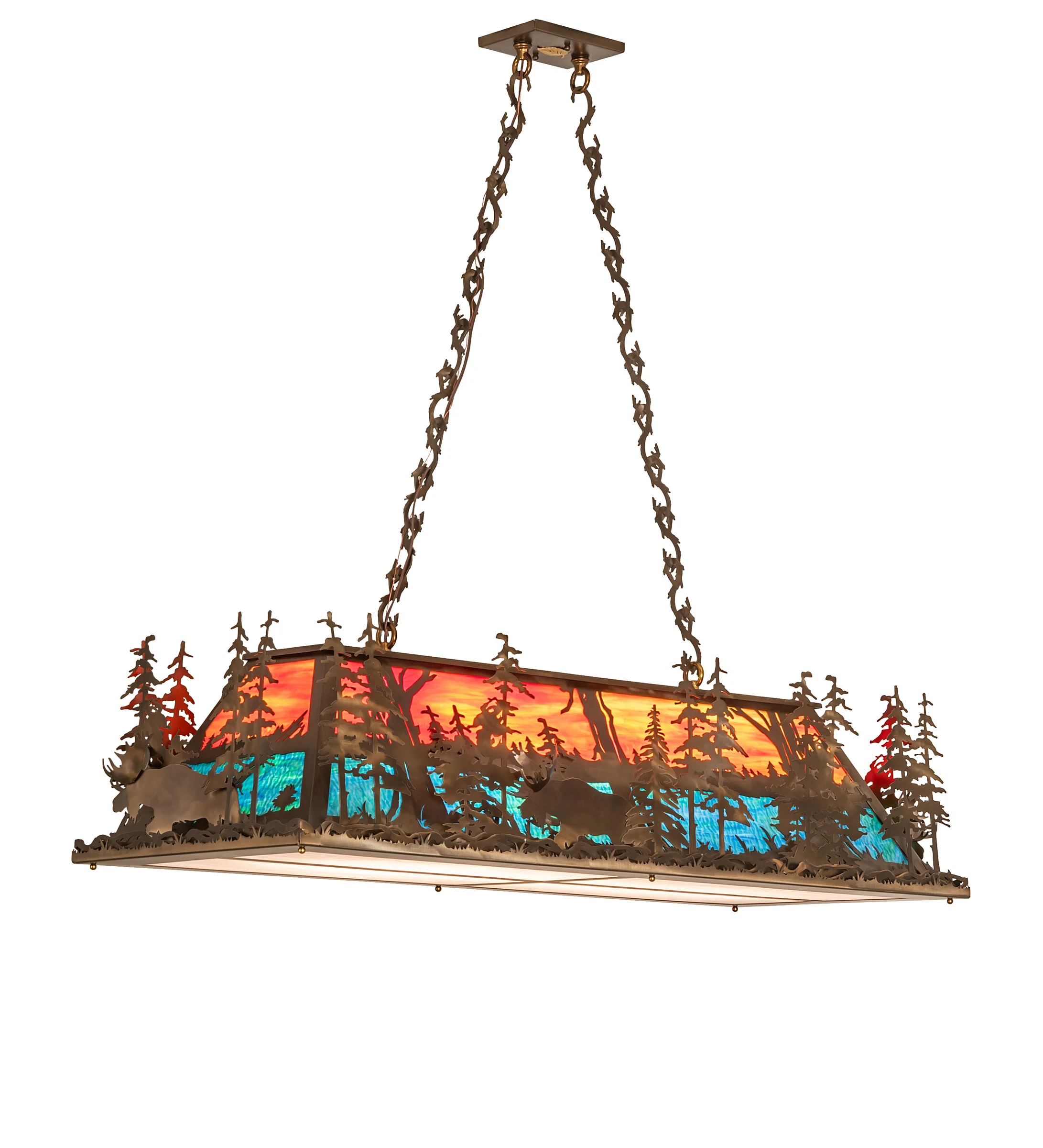 53" Long Moose Through the Trees Oblong Pendant