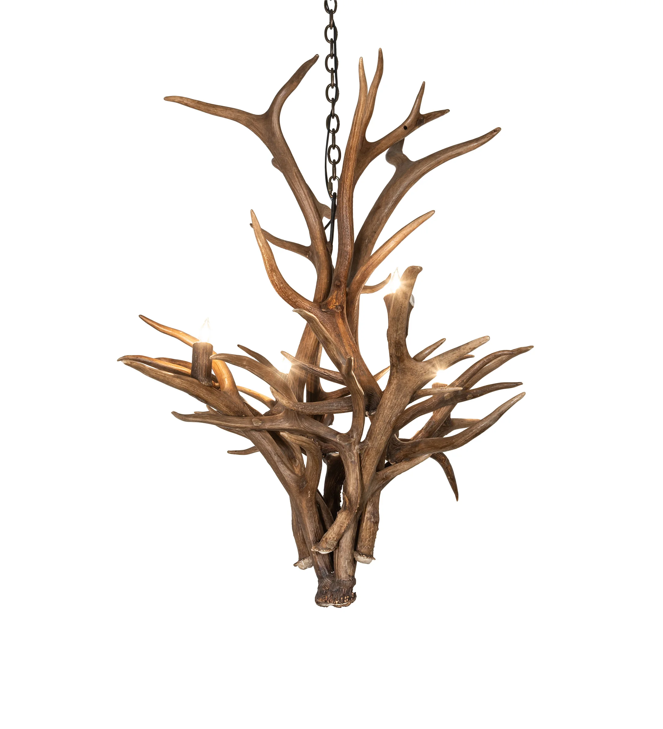 Antlers Four Light Chandelier in Natural Antler