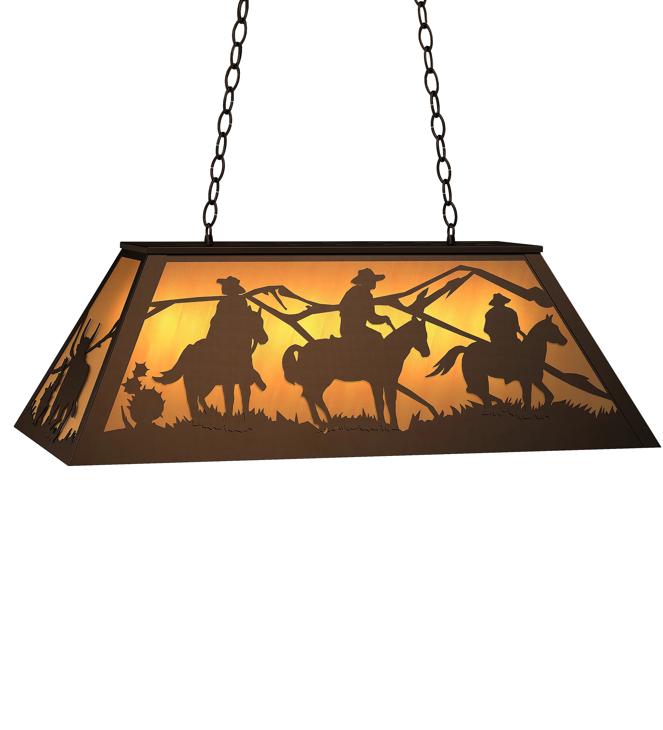 Rustlers Six Light Pendant in Timeless Bronze
