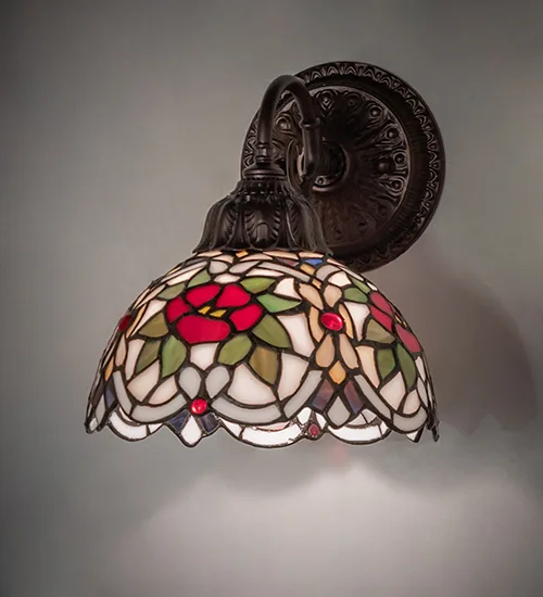 8" Wide Renaissance Rose Wall Sconce