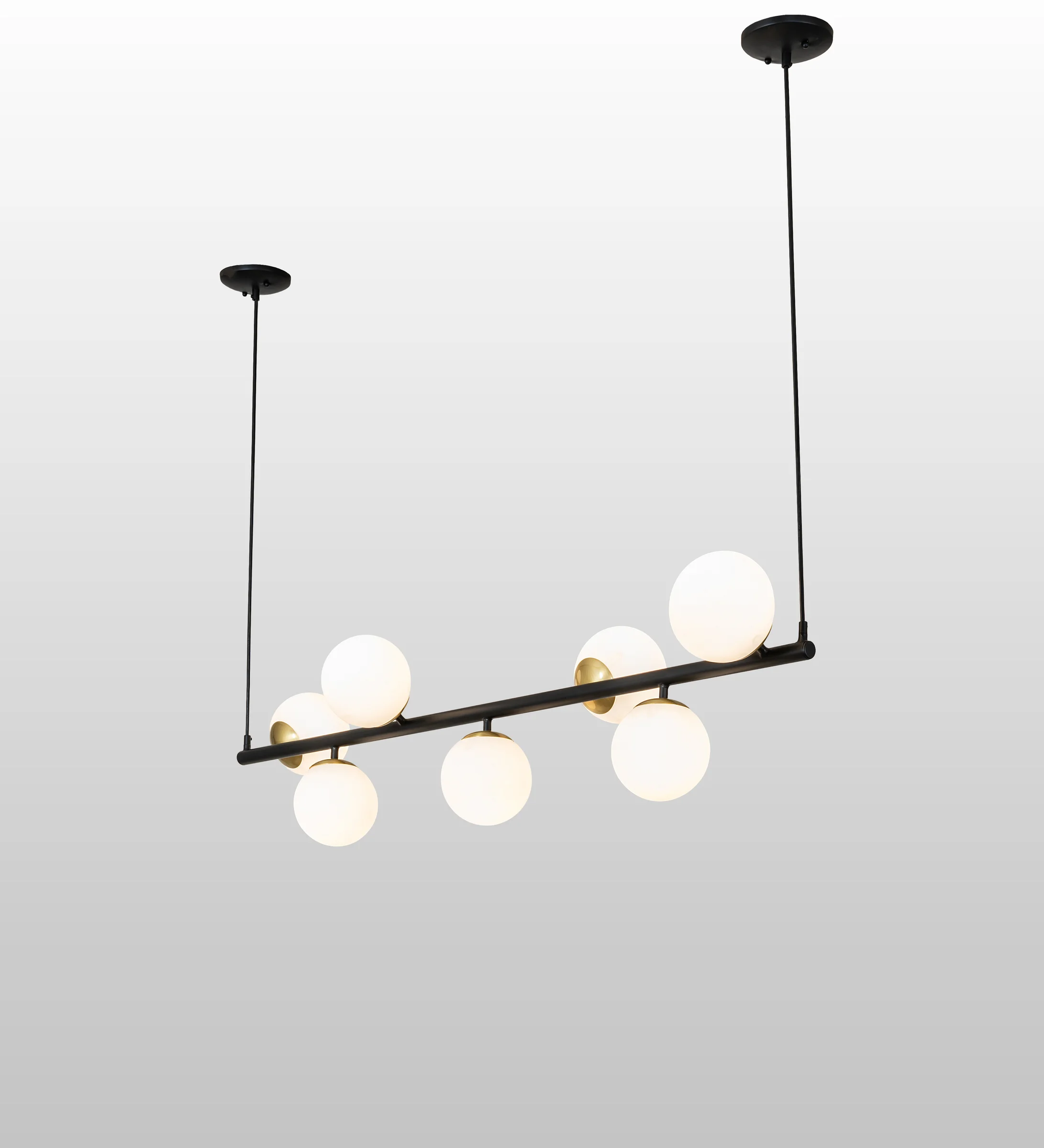 Bola Seven Light Island Pendant in Solar Black