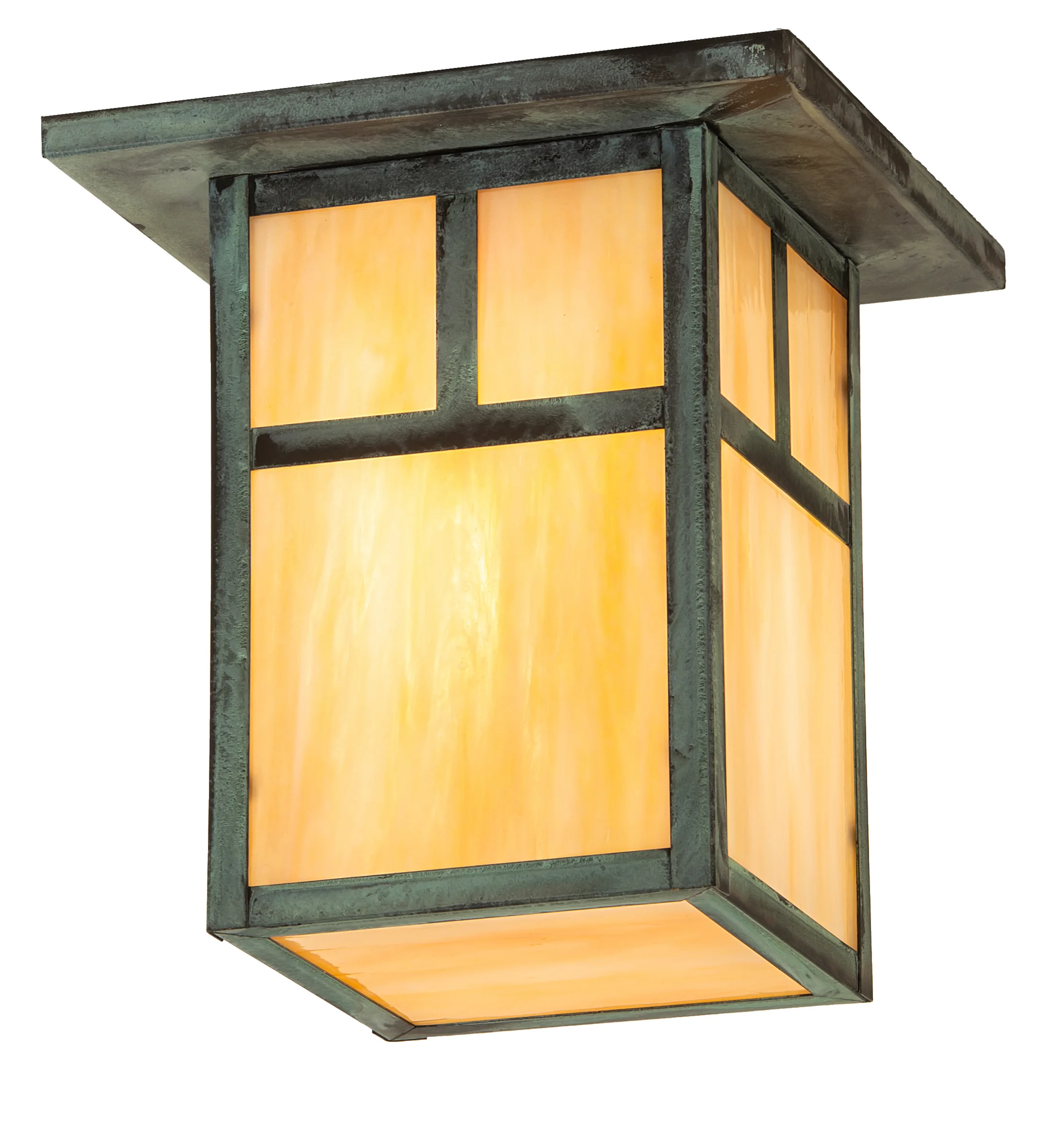 9" Square Hyde Park "T" Mission Flushmount