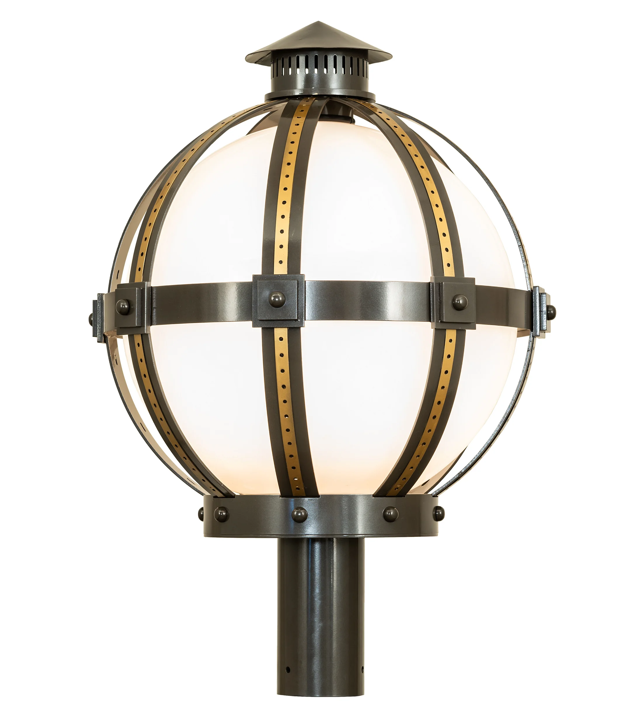 Orbital One Light Post Mount in Extoil Rubbed Bronze & Goldtastic