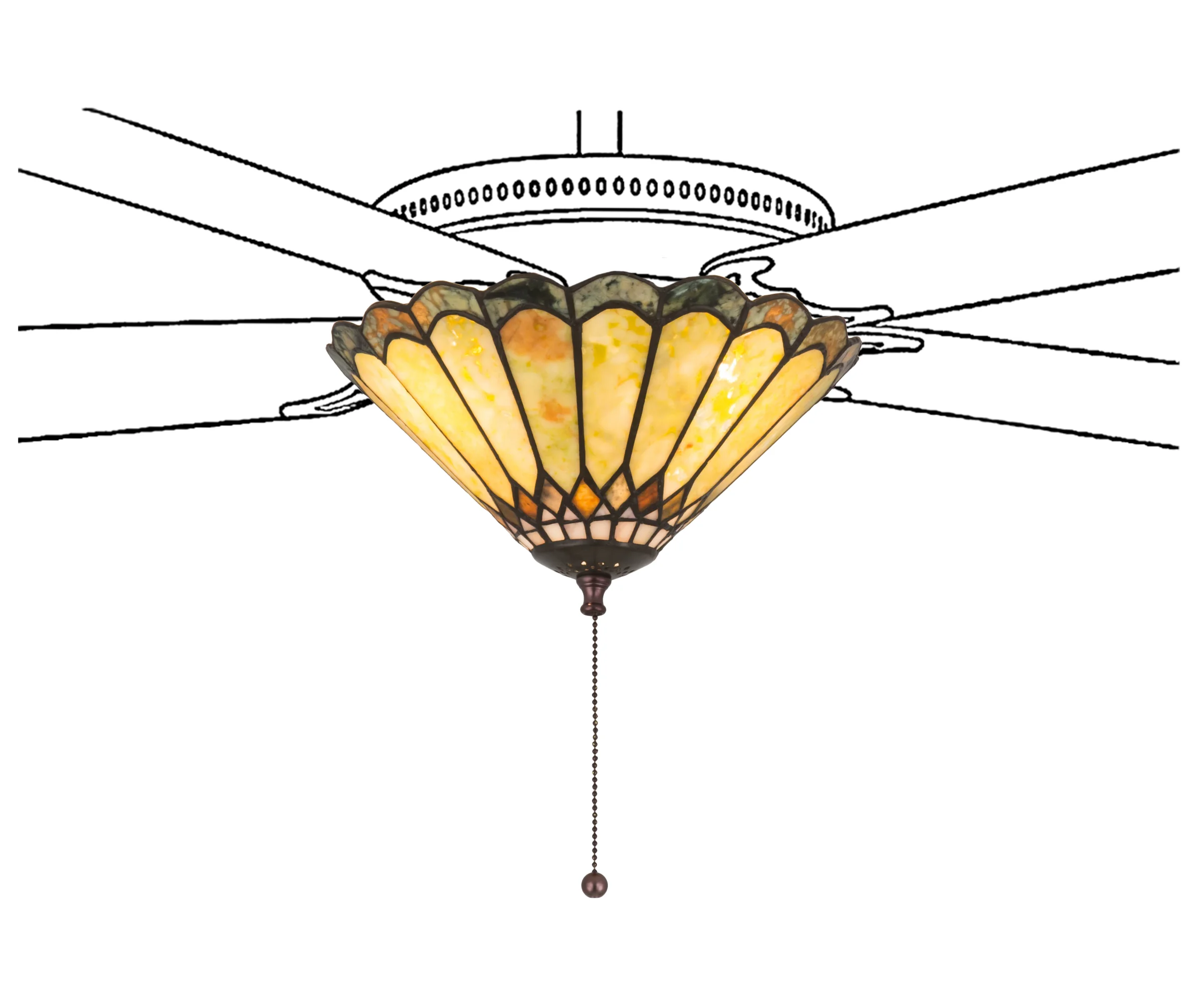 Carousel Fan Light Fixture in Mahogany Bronze