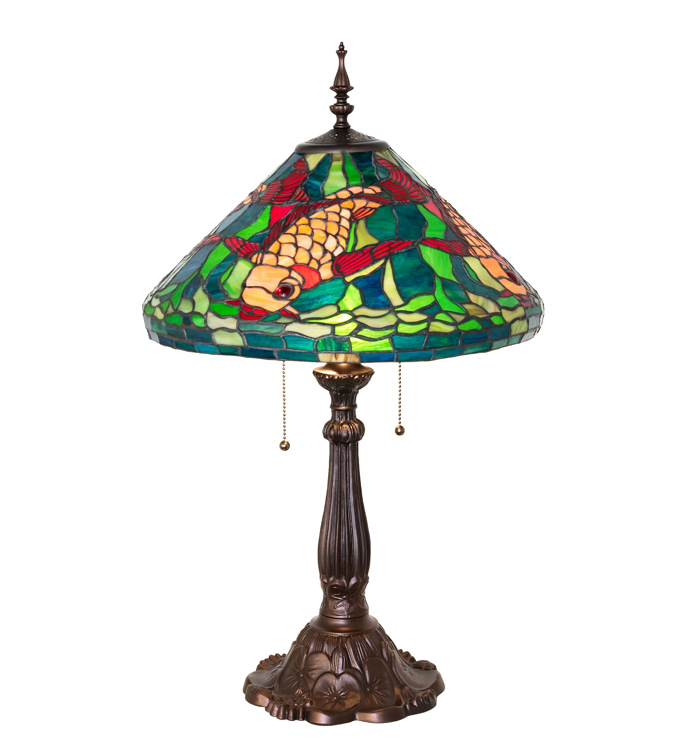 28" High Tiffany Koi Table Lamp