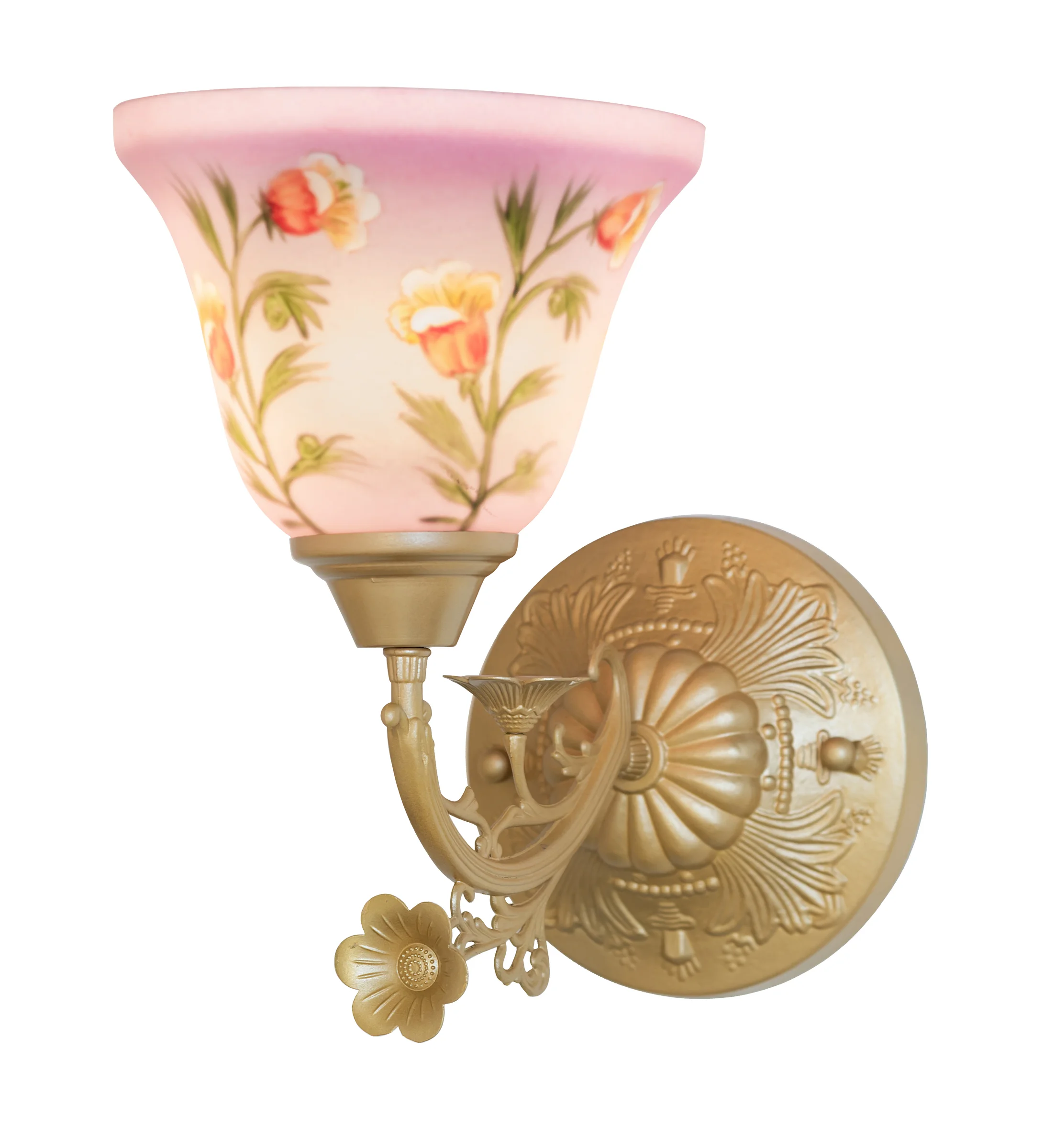 8" Wide Bell Flower Wall Sconce