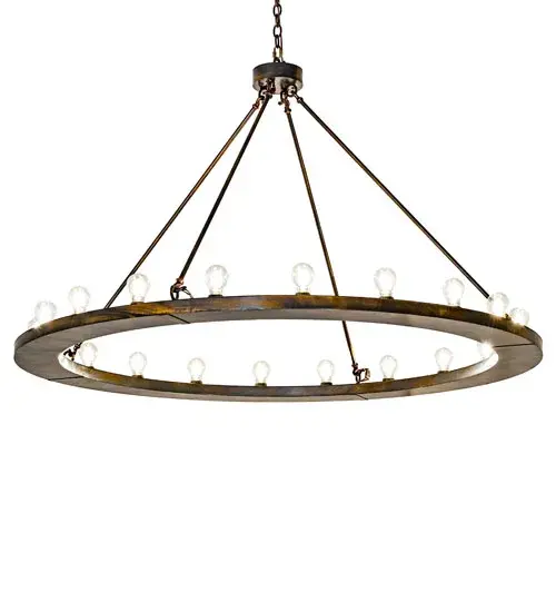 Blending an elegant style with a classic, distinguished look... The Loxley chandelier is custom-crafted with 20 Edison-style lamps and complemented with an Antique Black finish. The overall height ranges from 42 to 78 inches, as the chain can be adjusted in the field to meet your exact lighting specifications. This breathtaking ceiling fixture uses eight inner lights to bring out the beauty of the Idalight and four Ivory faux candlelights for beautiful ambient illumination. The decorative candlelights and inner lights benefit from separate circuits to give you precise dimming control over both layers of light to create the perfect ambiance in the space. This massive, luxurious custom fixture is ideal for illuminating ballrooms, dining tables, lobbies, entryways, and other residential, hospitality, and commercial spaces throughout the U.S., including Arlington, Virginia, Omaha, Nebraska, and Sacramento, California. The Loxley Chandelier is featured in our American-made, American-designed, handcrafted Transitional Lighting Collection. This fixture is manufactured in Yorkville, New York. UL and cUL listed for dry and damp locations. Collection: Loxley Finish: Antique Black Width: 60.00" Height: 41.00" Length: 60.00" Weight: 72.00 lb Number of Bulbs: 20 Maximum Wattage: 40.00 W Bulb Type: ST19 Bulb Base: E26 Material: Steel Country of Origin: USA Safety Rating: Damp - alternate view
