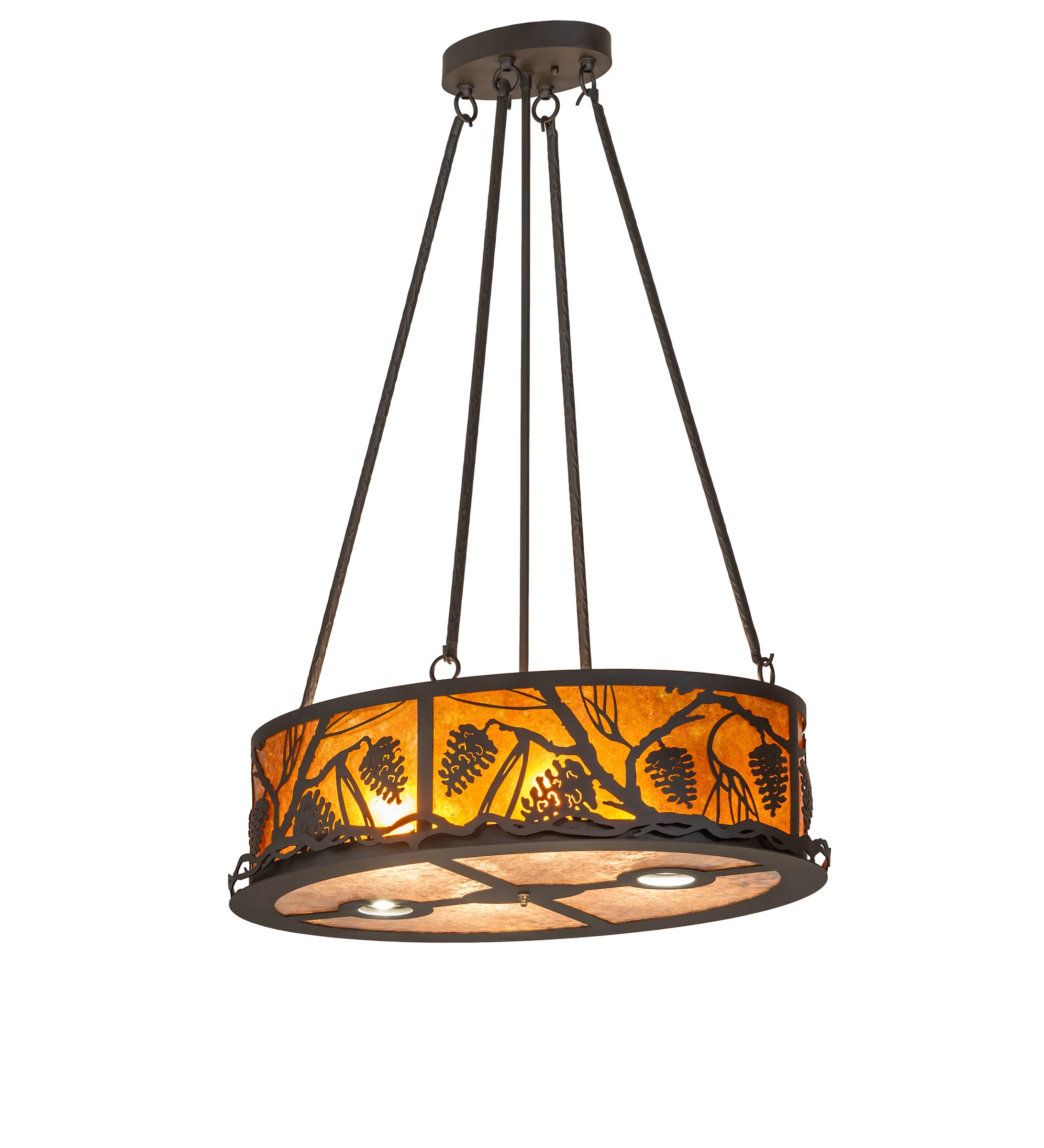 Pinecone Eight Light Pendant in Oil Rubbed Bronze