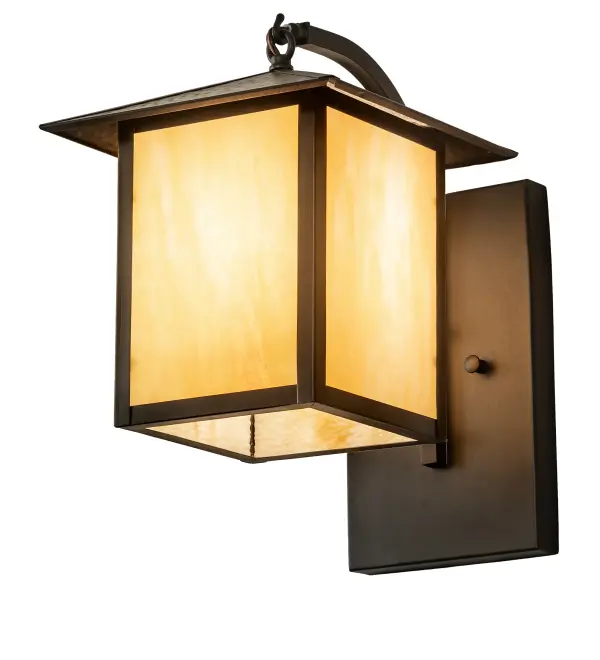 Every Meyda Tiffany item is a unique handcrafted work of art. Natural variations in the wide array of materials that we use to create each Meyda product make every item a masterpiece of its own. Photographs are a general representation of the product. Colors and designs will vary. Collection: Seneca Finish: Craftsman Brown Glass: Beige Art Glass Width: 9.00" Height: 13.00" Length: 13.00" Weight: 6.00 lb Number of Bulbs: 1 Maximum Wattage: 60.00 W Bulb Type: A19 Bulb Base: E26 Material: Brass Country of Origin: USA Safety Rating: Wet