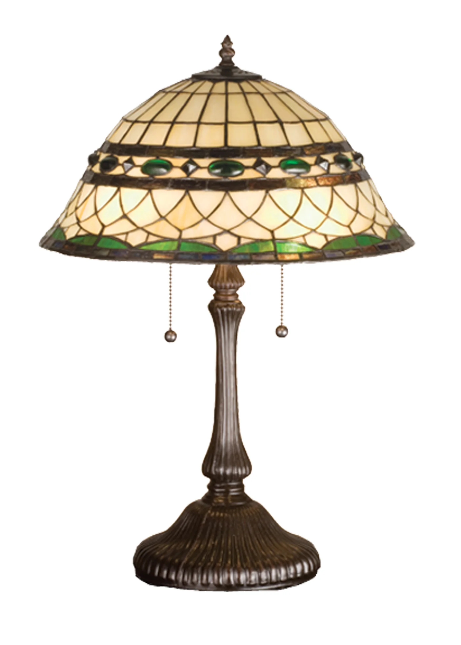 Tiffany Roman Two Light Table Lamp in Mahogany Bronze