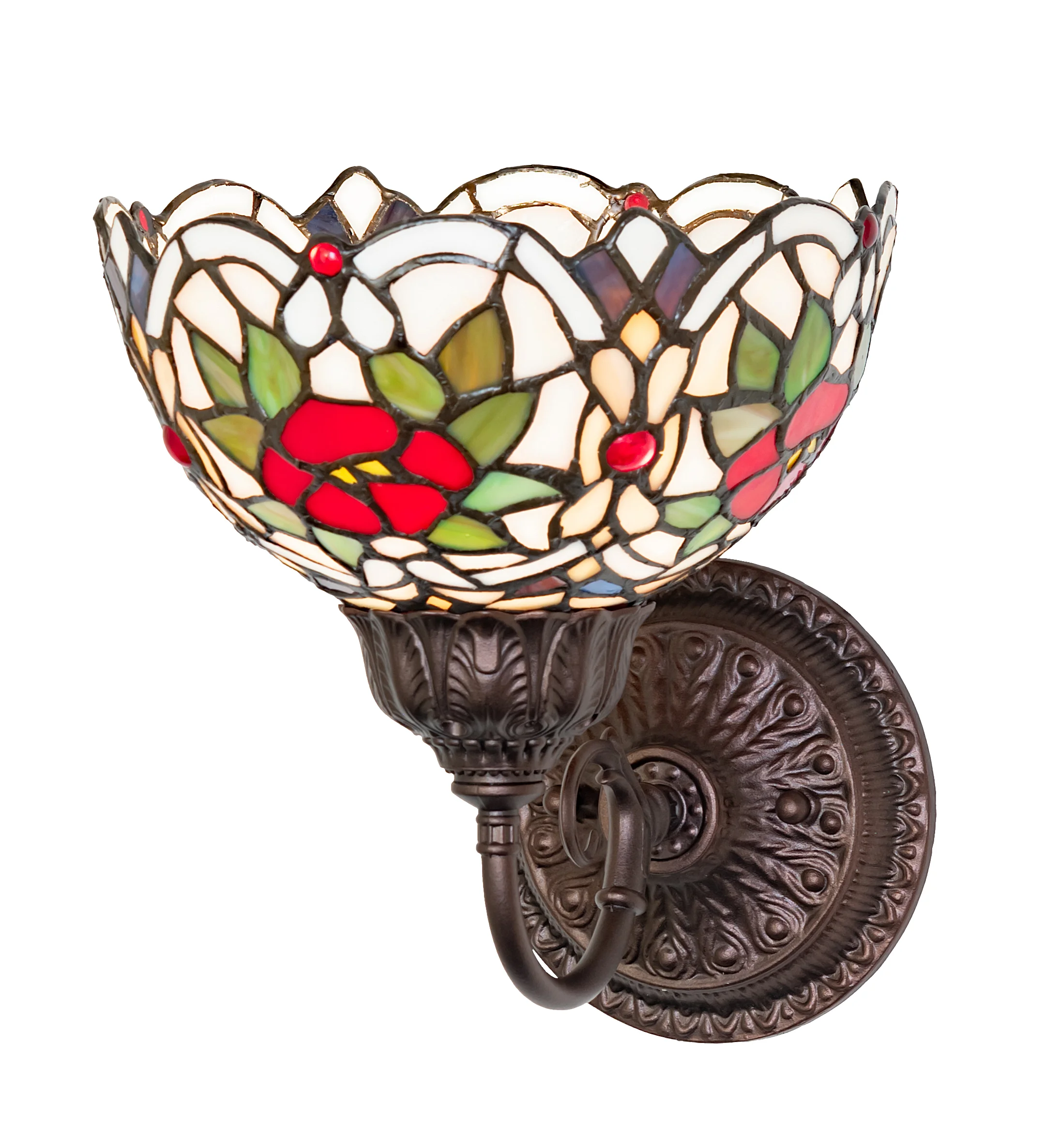 Renaissance Rose One Light Wall Sconce in Mahogany Bronze