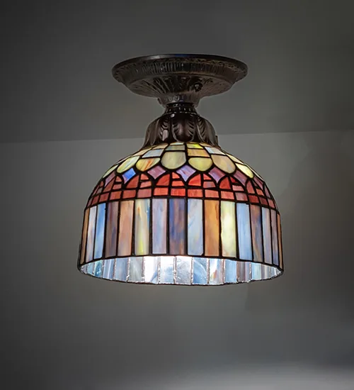 8" Wide Tiffany Candice Flushmount