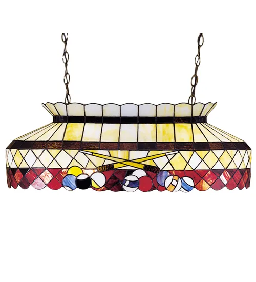 32"L Burgundy Billiard Oblong Pendant