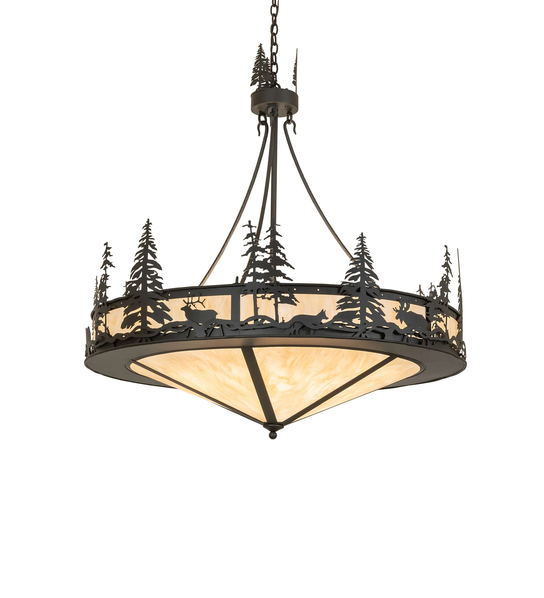 45" Wide Wildlife at Dusk Inverted Pendant