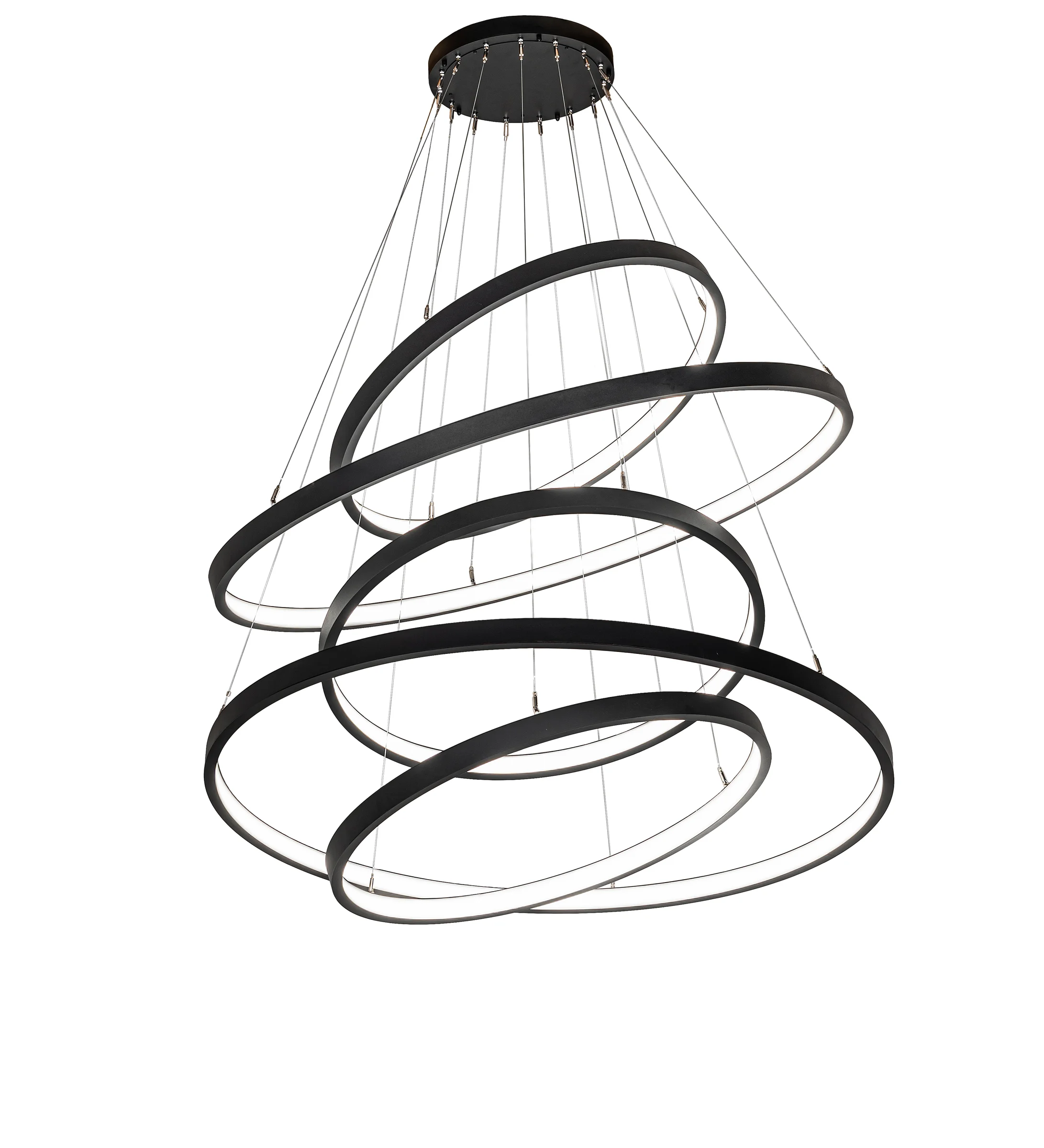 Anillo LED Chandelier in Textured Black