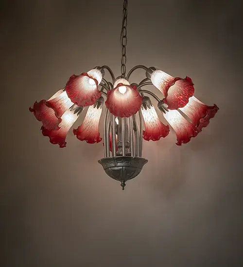 The Pink/White Tiffany Pond Lily by Meyda Lighting - Image 1