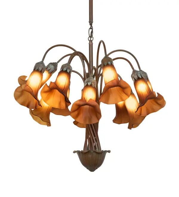 The Dark Amber Tiffany Pond Lily by Meyda Lighting - Image 1