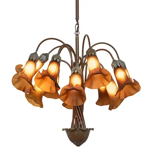The Dark Amber Tiffany Pond Lily by Meyda Lighting - Image 2