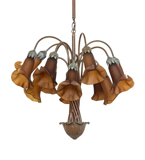 The Dark Amber Tiffany Pond Lily by Meyda Lighting - Image 3