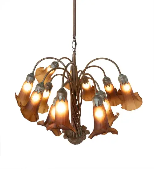 The Dark Amber Tiffany Pond Lily by Meyda Lighting - Image 4