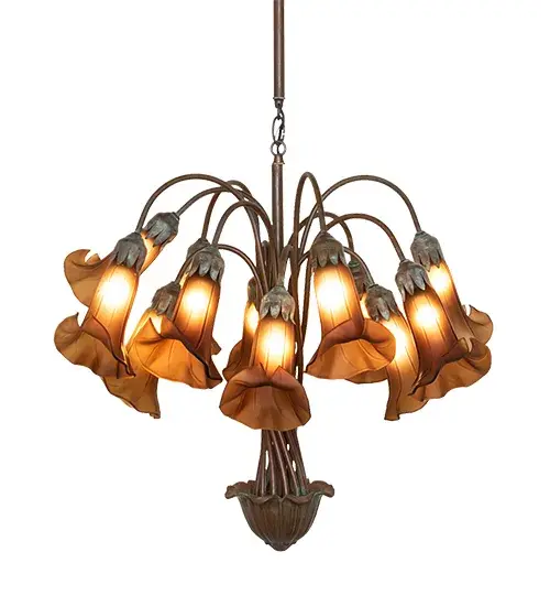 The Dark Amber Tiffany Pond Lily by Meyda Lighting - Image 5