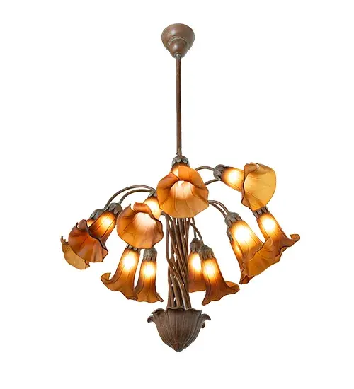 The Dark Amber Tiffany Pond Lily by Meyda Lighting - Image 6