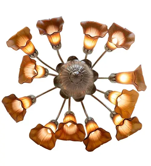 The Dark Amber Tiffany Pond Lily by Meyda Lighting - Image 7