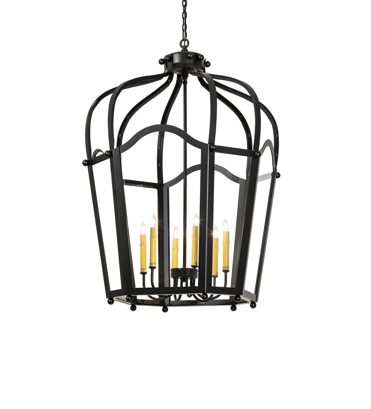 Citadel Six Light Pendant in Solar Black
