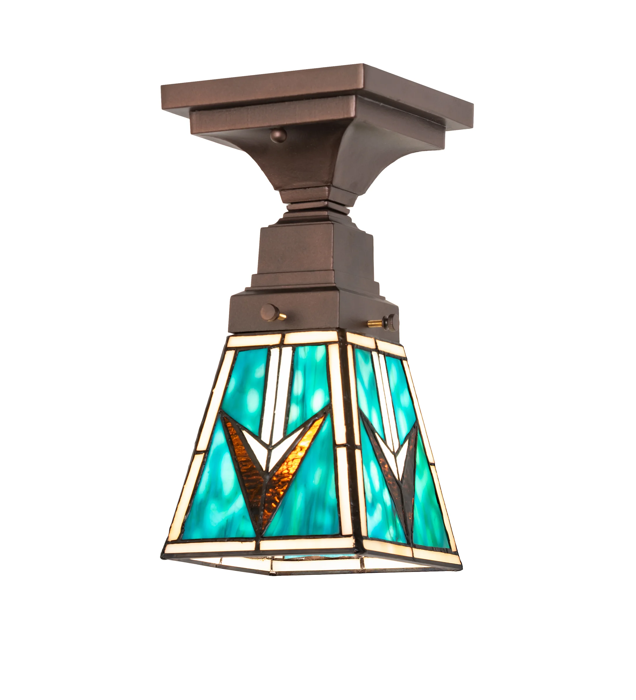 5" Square Valencia Mission Flushmount