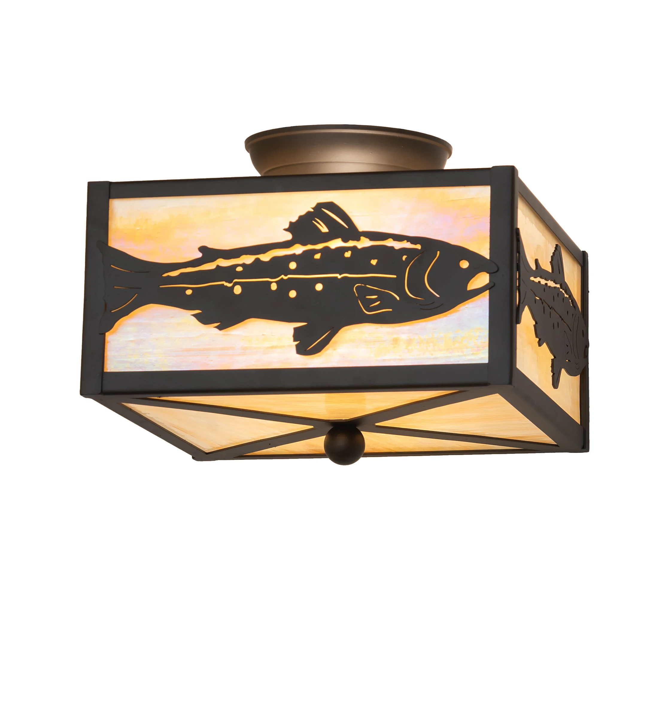 Trout Two Light Flushmount in Oil Rubbed Bronze