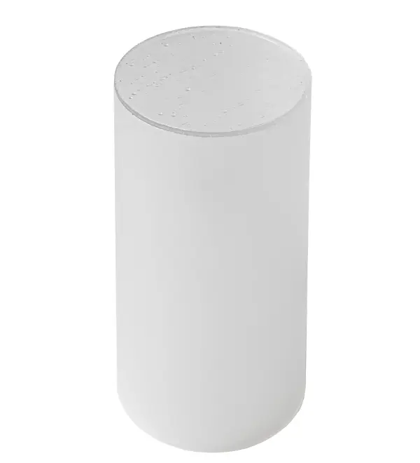 This stunning fixture; with its curved shape; seamlessly integrates a modern look with a minimalist style. It features an alluring Clear Frosted Shade with a Rainstone Idalight top. The enclosed top is perfect for making an accompanying lighting fixture UL Wet rated. The Cilindro Clear Frosted Shade is included in our American-made; American-designed; handcrafted Modern Lighting Collection; and it is manufactured in Yorkville; New York.