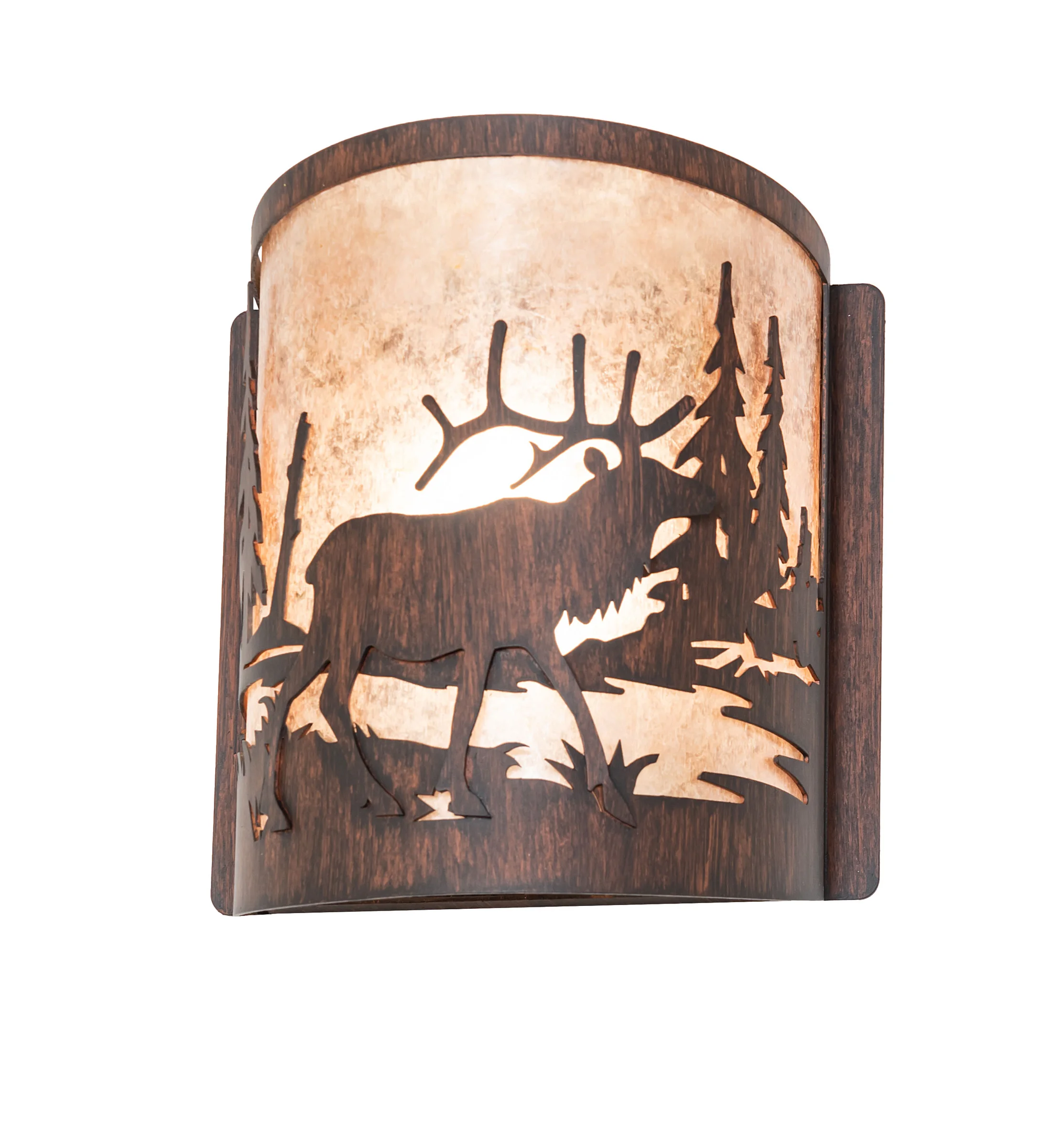 8" Wide Elk at Lake Right Wall Sconce