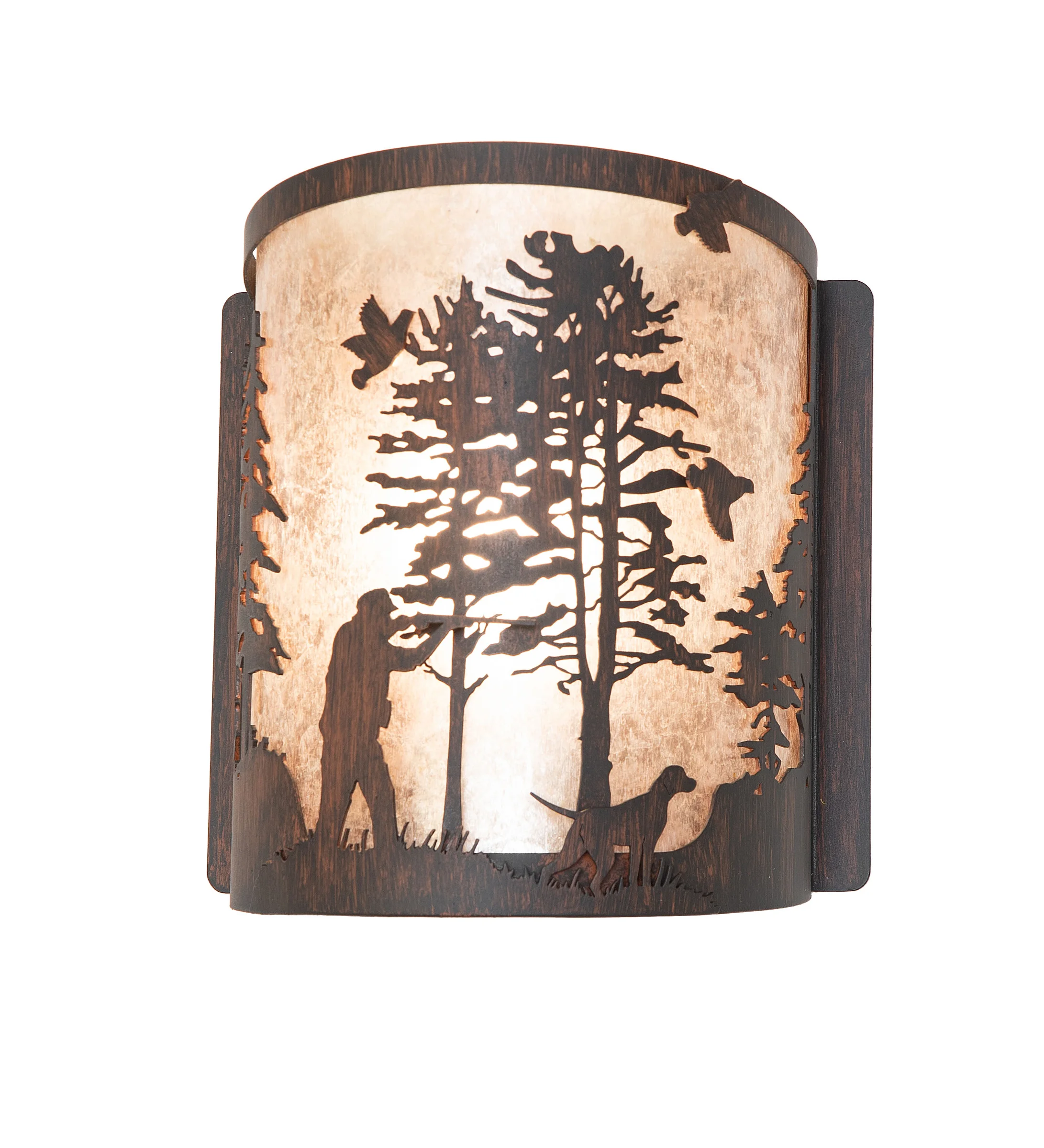 8" Wide Quail Hunter W/Dog Wall Sconce