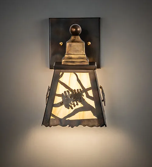 6" Wide Spruce Pine Wall Sconce