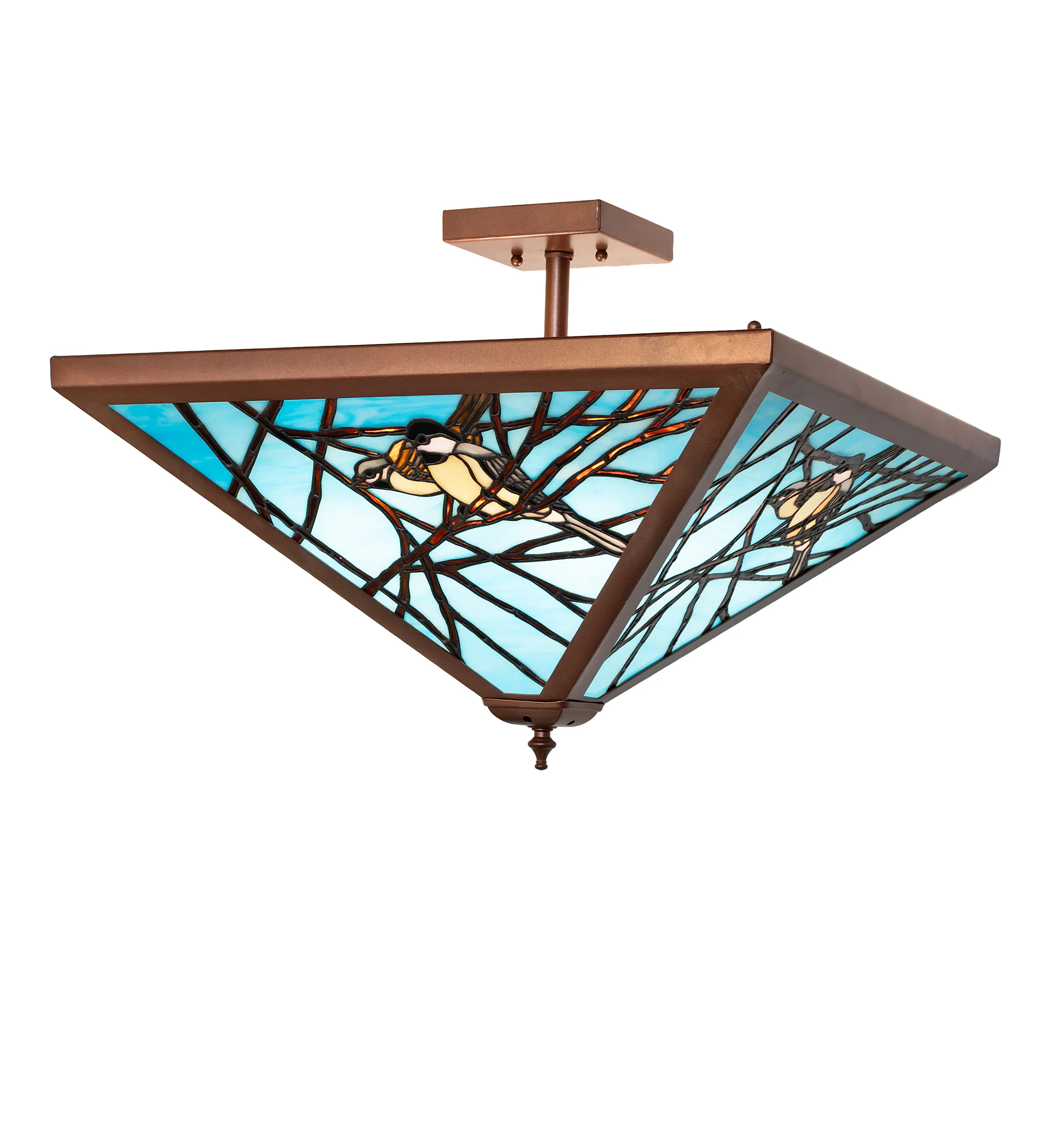 Backyard Friends Four Light Semi-Flushmount in Mahogany Bronze