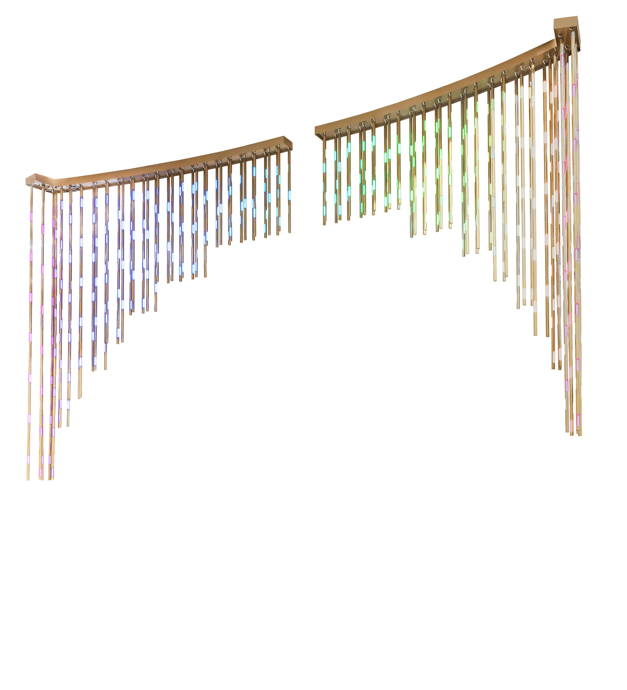 222" Long Barra de luzis 88 Light Oblong Cascading Pendant