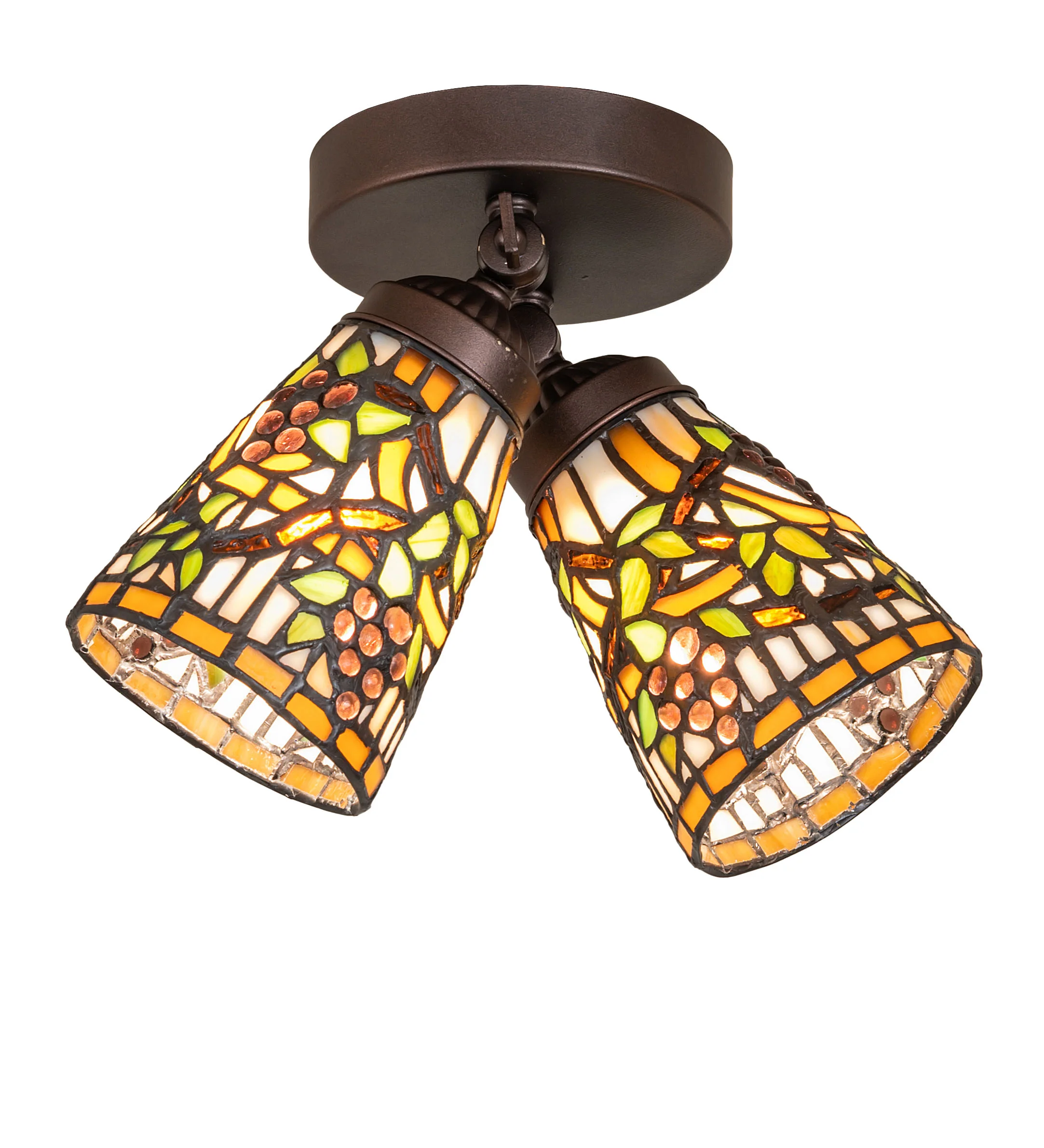 7.5-14" Wide Jeweled Grape Semi-Flushmount