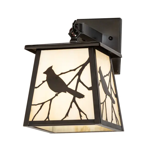 You can almost hear this singing bird's beautiful melodies echoing the rhythms of Mother Nature. Delicately etched in Solid Brass; the delicate songbird silhouettes perched on branches accentuate this charming wall sconce. The Solid Wall Sconce is finished in Craftsman Brown and features a Beige Art Glass diffuser. This left-oriented fixture complements the Stillwater Song Bird Right Wall Sconce; model 291168. These wall fixtures are perfect for illuminating indoor and outdoor spaces in timber homes; modern farmhouses; and other locations. The Stillwater Song Bird Wall Sconces are included in our American-made; American-designed; handcrafted Craftsman Signature Lighting Collection and manufactured in Yorkville; New York. UL and cUL listed for dry; damp; and wet locations. Our Build Your Own Craftsman Signature Series features unlimited combinations of styles. The collection is called Build Your Own because it is fully configurable and customizable from size and design to finish and lens color. Go wild with the options; or send us your own concept today! Call today to learn how to use the configuration tool on our website to get an instant item number!