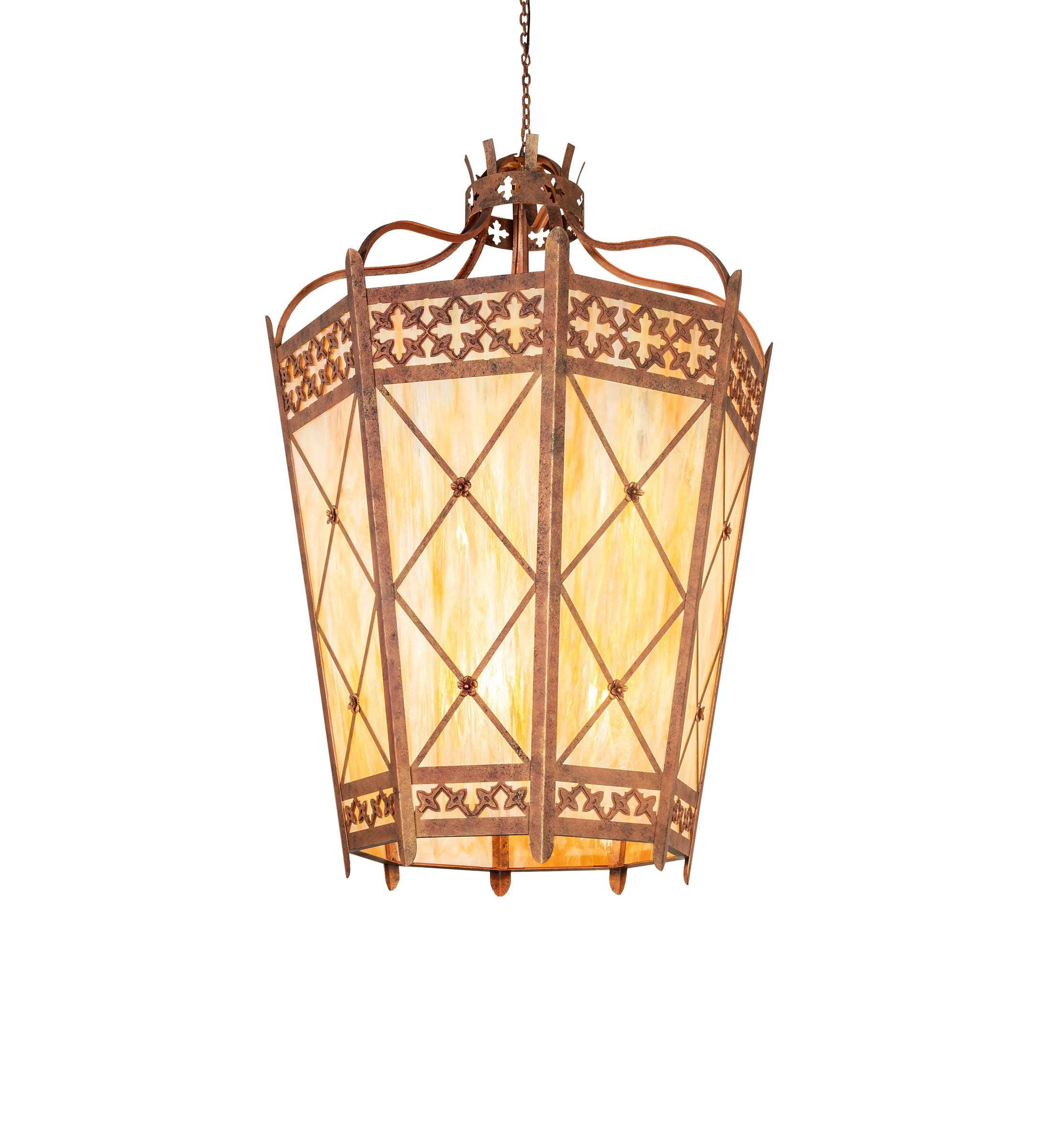 Cardiff Eight Light Pendant in Autumn Leaf