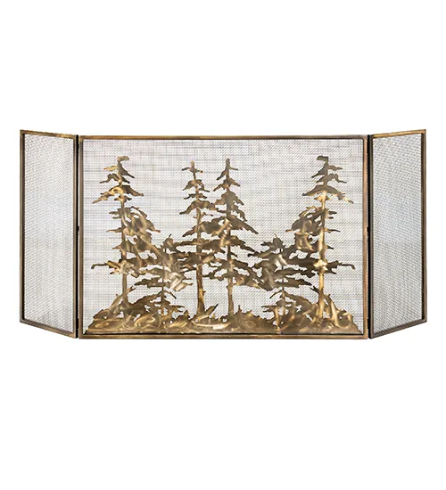 84" Wide X 37" High Tall Pines Fireplace Screen