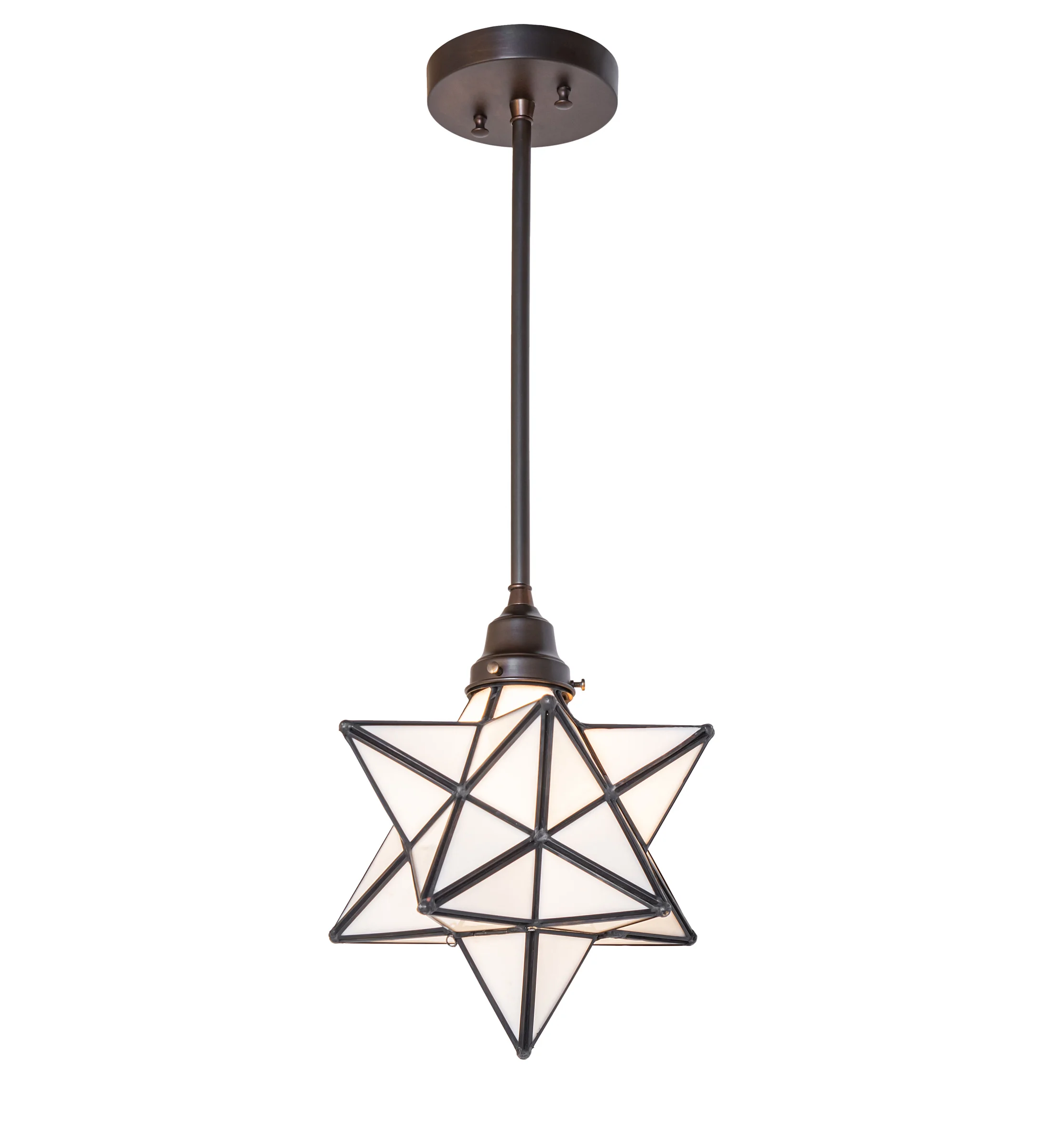 Moravian Star One Light Pendant in Craftsman Brown