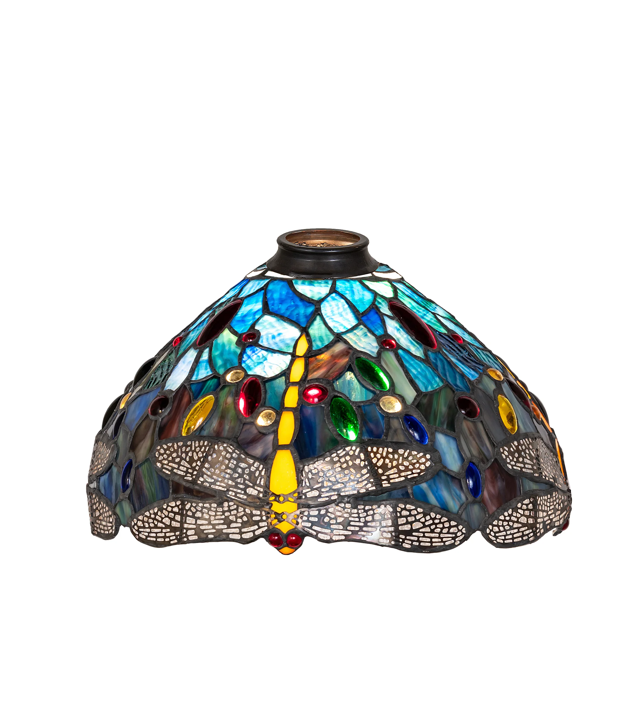 12" Wide Tiffany Hanging Head Dragonfly Shade