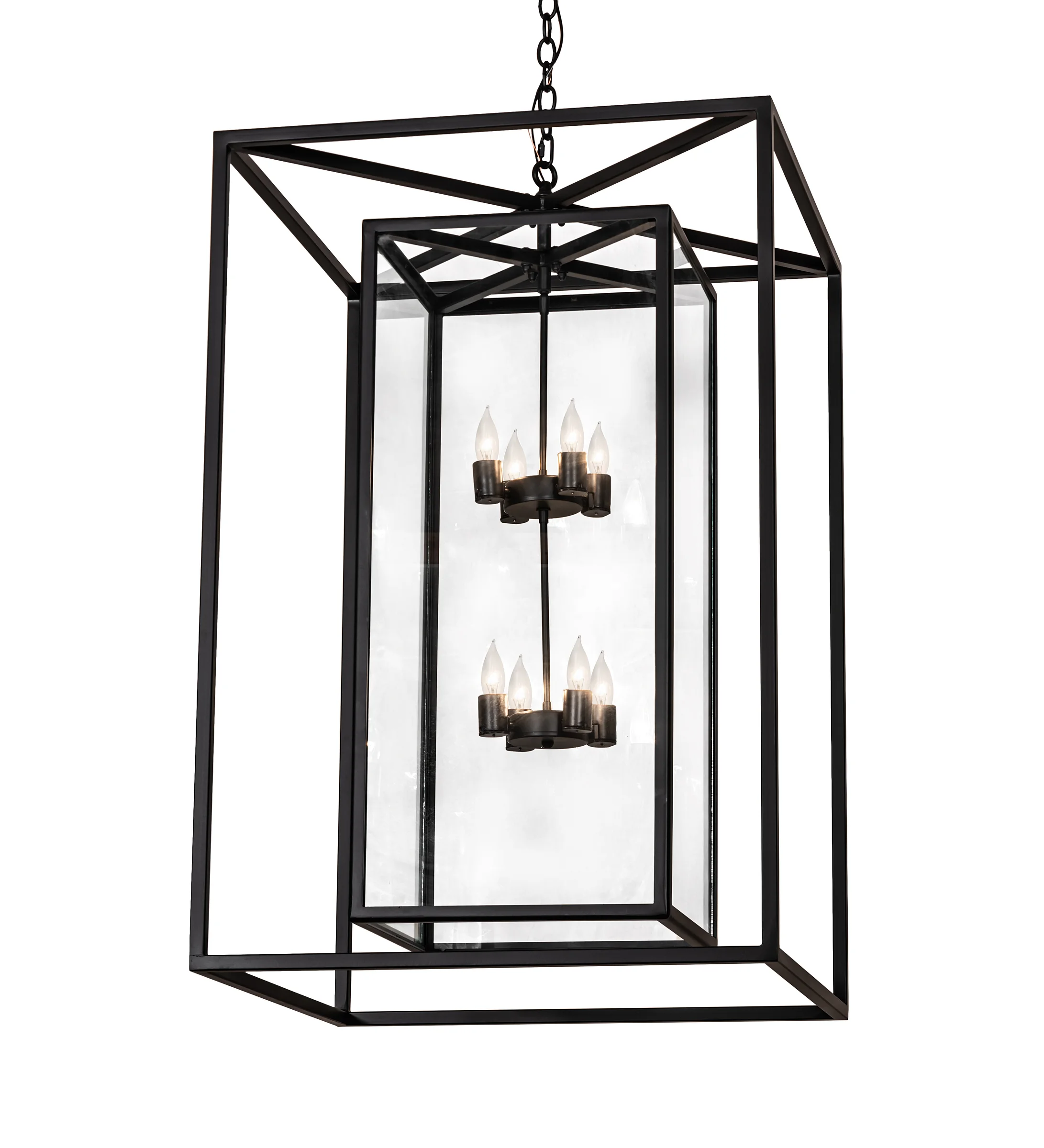 Kitzi Box Eight Light Pendant in Solar Black