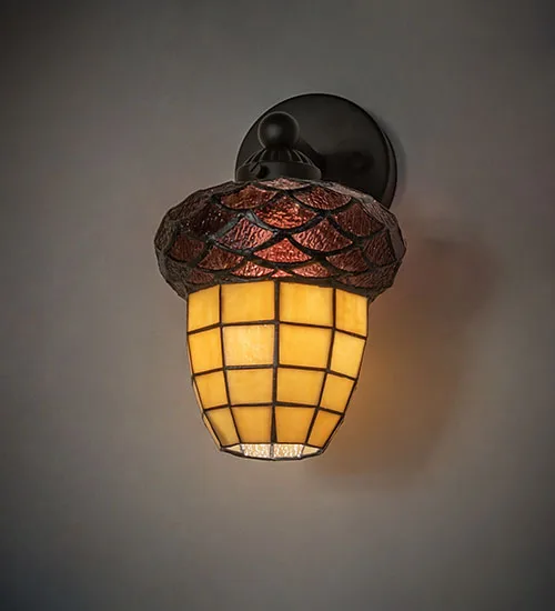 7" Wide Acorn Wall Sconce
