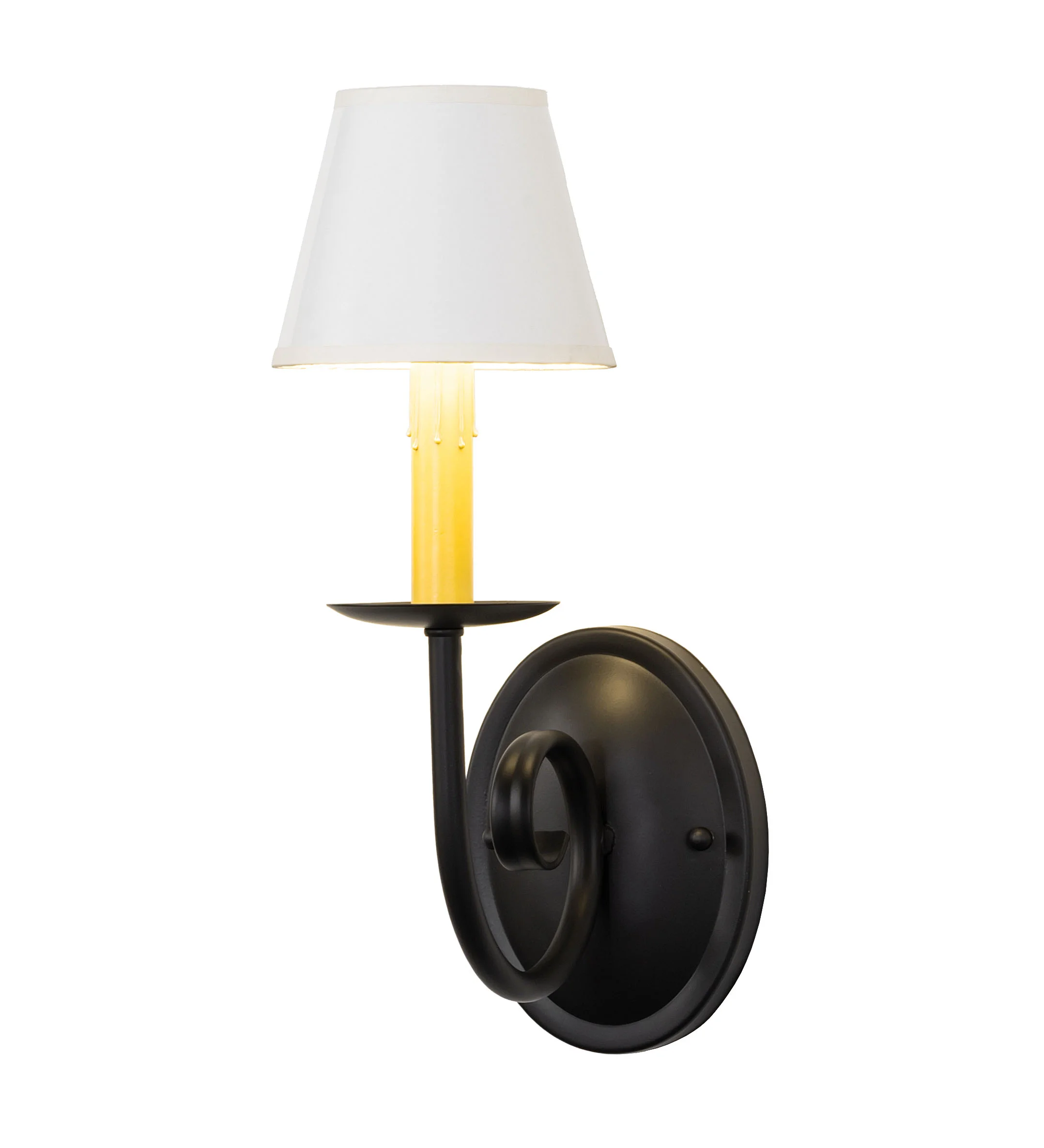 Squire One Light Wall Sconce in Blackwash White Parchment