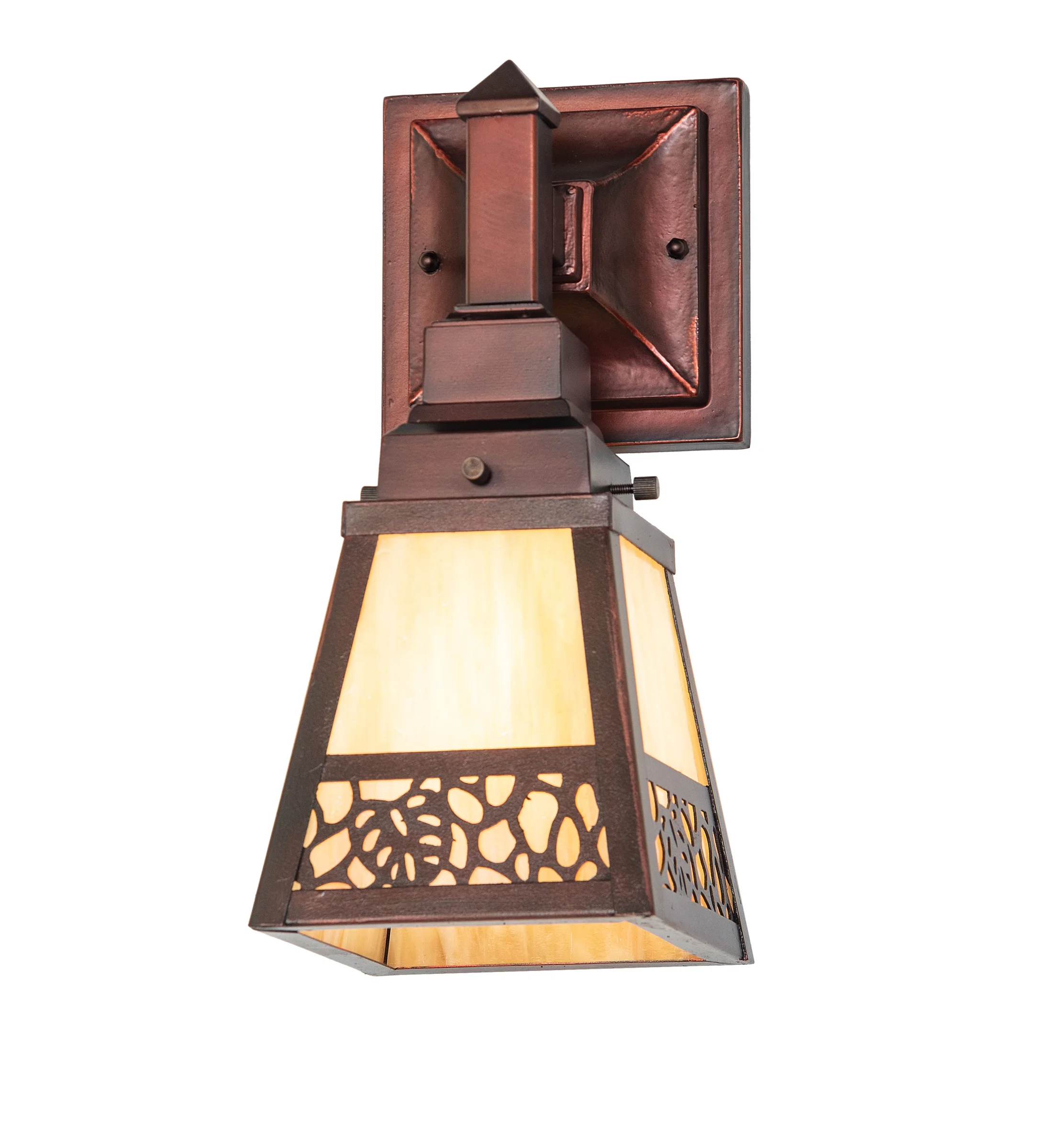 6" Wide Split Mission Lotus Leaf Wall Sconce