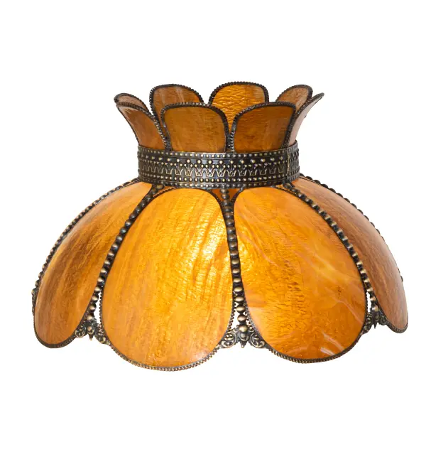 Every Meyda Tiffany item is a unique handcrafted work of art. Natural variations in the wide array of materials that we use to create each Meyda product make every item a masterpiece of its own. Photographs are a general representation of the product. Colors and designs will vary. Collection: Annabelle Finish: Craftsman Brown Highlighted Glass: Honey Granite Glass Width: 18.00" Height: 10.50" Length: 18.00" Weight: 6.50 lb Country of Origin: USA Safety Rating: Damp
