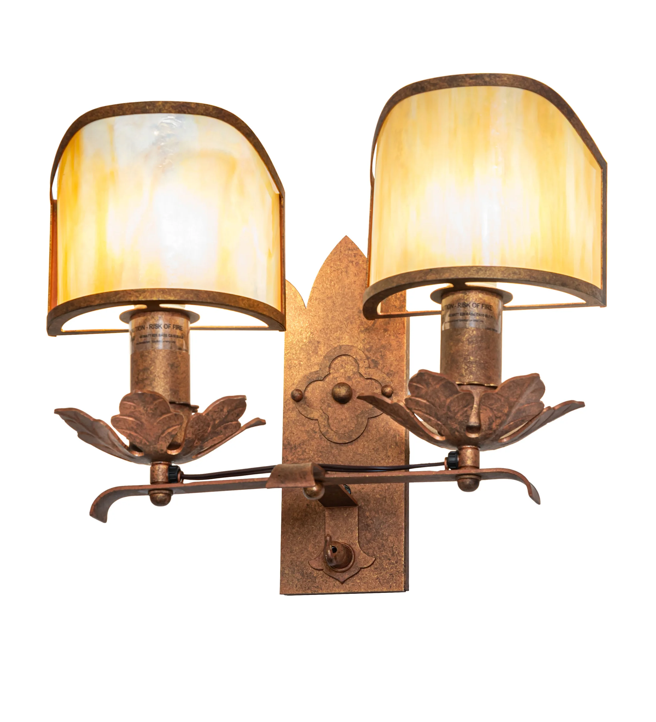 Church Two Light Wall Sconce in Autumn Leaf