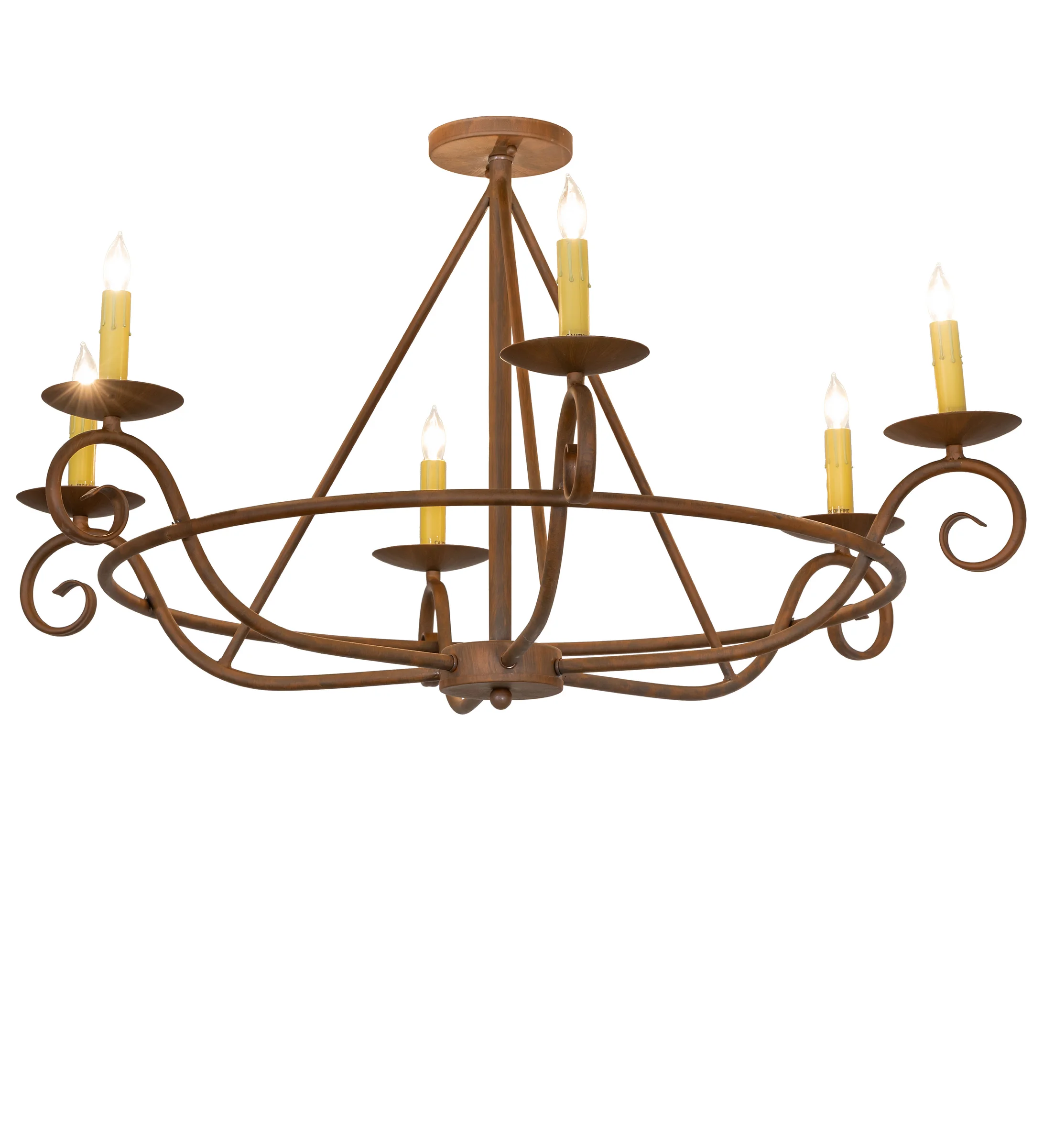 36" Wide Estrella 6 Light Semi-Flush Mount