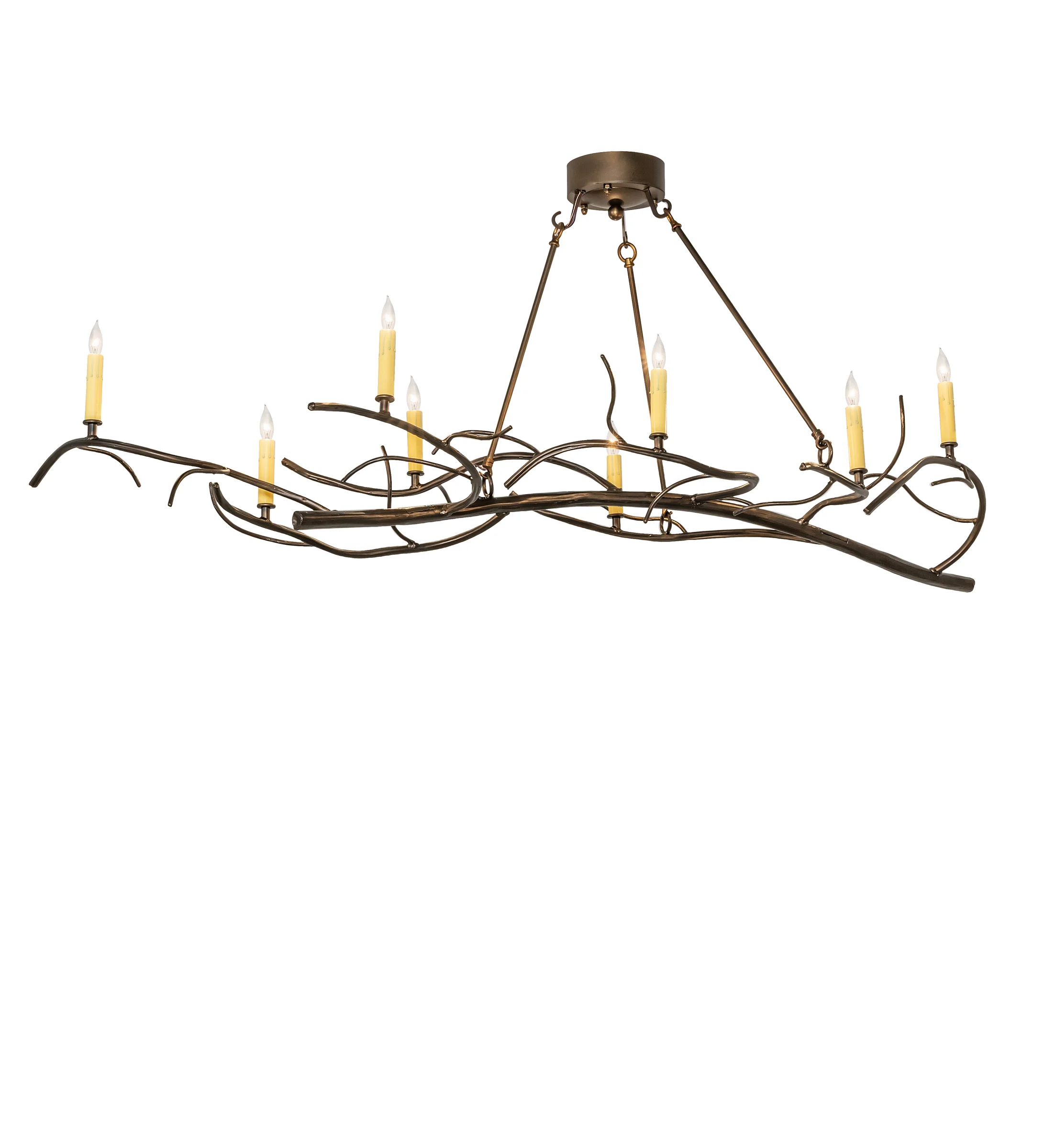 Winter Solstice Eight Light Chandelier in Antique Copper